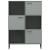 Bibliotecă cu picioare metalice OSLO, gri, 90x35x128,5 cm, lemn GartenMobel Dekor