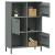 Bibliotecă cu picioare metalice OSLO, gri, 90x35x128,5 cm, lemn GartenMobel Dekor