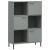 Bibliotecă cu picioare metalice OSLO, gri, 90x35x128,5 cm, lemn GartenMobel Dekor