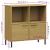 Bibliotecă cu picioare metalice OSLO, maro, 90x35x90,5 cm, lemn GartenMobel Dekor
