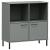 Bibliotecă cu picioare metalice OSLO, gri, 90x35x90,5 cm, lemn GartenMobel Dekor
