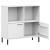 Bibliotecă cu picioare metalice OSLO, alb, 90x35x90,5 cm, lemn GartenMobel Dekor