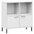 Bibliotecă cu picioare metalice OSLO, alb, 90x35x90,5 cm, lemn GartenMobel Dekor
