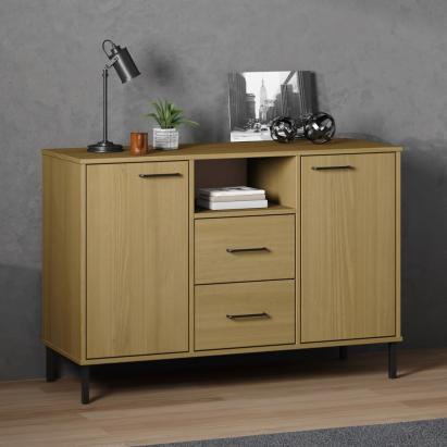 Servantă cu picioare metalice „OSLO” maro 113x40x77 cm lemn GartenMobel Dekor