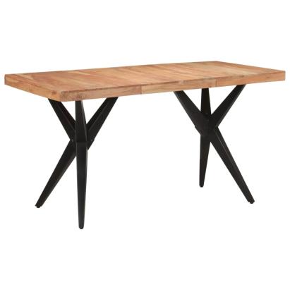 Masă de bucătărie, negru, 140x70x76 cm, lemn masiv de acacia  GartenMobel Dekor