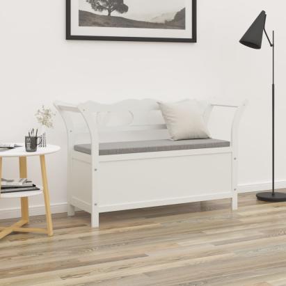 Bancă, alb, 107x45x75,5 cm, lemn masiv de brad GartenMobel Dekor