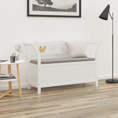 Bancă, alb, 107x45x75,5 cm, lemn masiv de brad GartenMobel Dekor