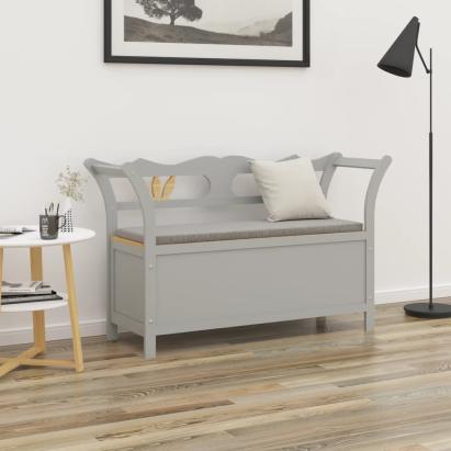 Bancă, gri, 107x45x75,5 cm, lemn masiv de brad GartenMobel Dekor