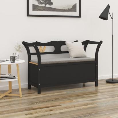 Bancă, negru, 107x45x75,5 cm, lemn masiv de brad GartenMobel Dekor