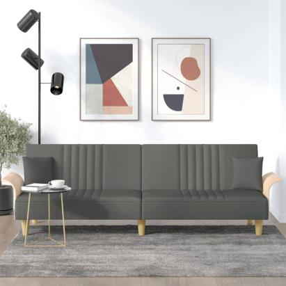 Canapea extensibilă cu cotiere, gri închis, textil GartenMobel Dekor