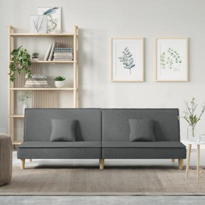 Canapea extensibilă, gri închis, material textil GartenMobel Dekor