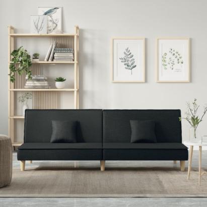Canapea extensibilă, negru, material textil GartenMobel Dekor