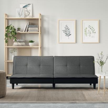 Canapea extensibilă, gri închis, material textil GartenMobel Dekor