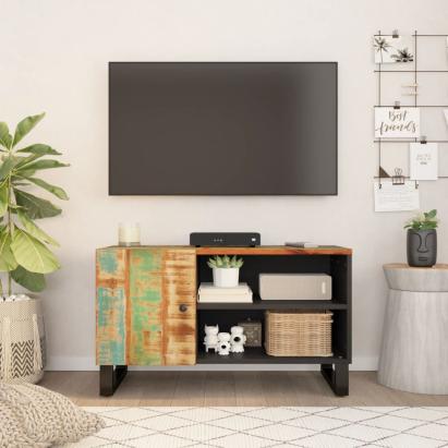 Dulap TV, 80x33x46 cm, lemn masiv reciclat&lemn prelucrat GartenMobel Dekor
