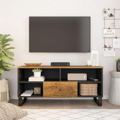 Dulap TV, 100x33x46 cm, lemn masiv de mango și lemn prelucrat GartenMobel Dekor