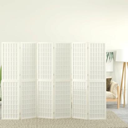Paravan pliabil cu 6 panouri, stil japonez, alb, 240x170 cm GartenMobel Dekor