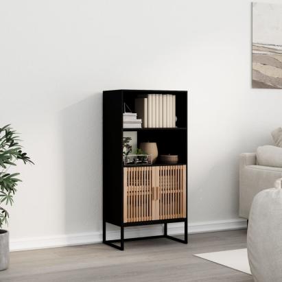 Dulap înalt, negru, 60x35x125 cm, lemn prelucrat GartenMobel Dekor