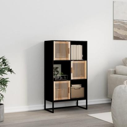 Dulap înalt, negru, 70x35x125 cm, lemn prelucrat GartenMobel Dekor