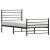 Cadru pat metalic cu tăblii de cap/picioare, negru, 75x190 cm GartenMobel Dekor