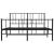 Cadru pat metalic cu tăblie de cap/picioare, negru, 135x190 cm GartenMobel Dekor