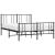 Cadru pat metalic cu tăblie de cap/picioare, negru, 135x190 cm GartenMobel Dekor