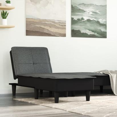 Șezlong, gri închis, material textil GartenMobel Dekor