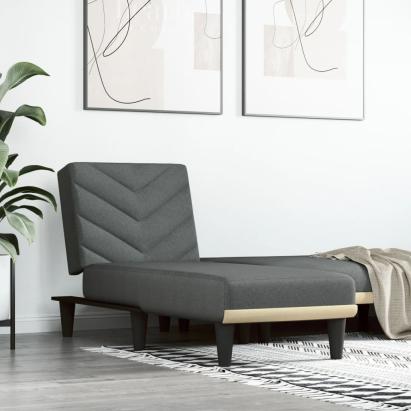 Șezlong, gri închis, material textil GartenMobel Dekor