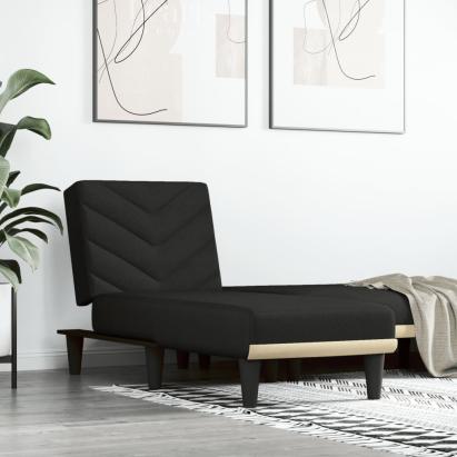 Șezlong, negru, material textil GartenMobel Dekor