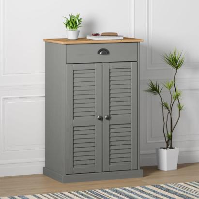 Dulap de pantofi VIGO, gri, 60x35x96 cm, lemn masiv de pin GartenMobel Dekor