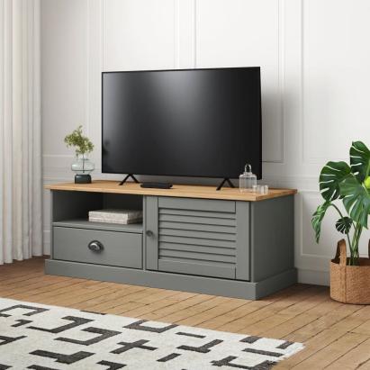 Comodă TV VIGO, gri, 106x40x40 cm, lemn masiv de pin GartenMobel Dekor