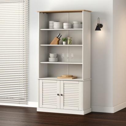 Bibliotecă „VIGO”, alb, 85x35x170 cm, lemn masiv de pin GartenMobel Dekor