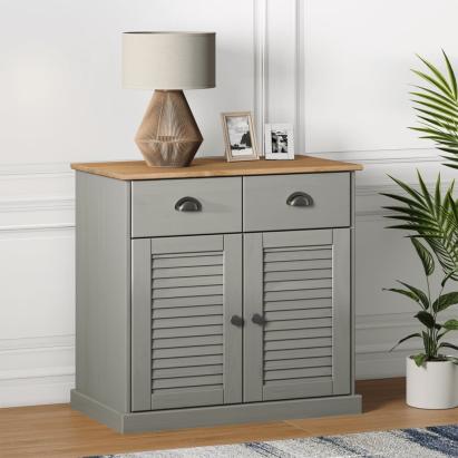 Servantă cu sertare „VIGO”, gri, 78x40x75 cm, lemn masiv de pin GartenMobel Dekor
