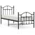 Cadru pat metalic cu tăblii de cap/picioare, negru, 75x190 cm GartenMobel Dekor