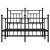 Cadru pat metalic cu tăblie de cap/picioare, negru, 135x190 cm GartenMobel Dekor