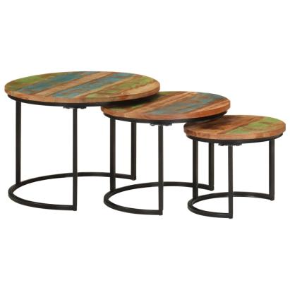 Mese suprapuse, 3 buc., lemn masiv reciclat GartenMobel Dekor