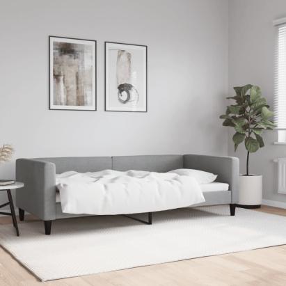 Pat de zi, gri deschis, 90x200 cm, material textil GartenMobel Dekor