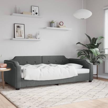 Cadru de pat, gri închis, 80x200 cm, textil GartenMobel Dekor