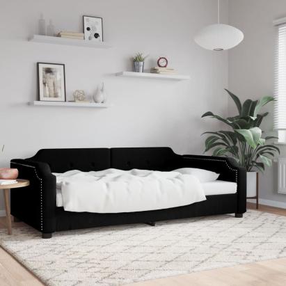 Pat de zi, negru, 80x200 cm, material textil GartenMobel Dekor