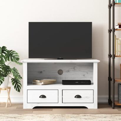 Comodă TV cu 2 sertare „BODO” alb 91x43x56 cm lemn masiv de pin GartenMobel Dekor