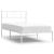 Cadru de pat din metal cu tăblie, alb, 100x200 cm GartenMobel Dekor