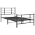 Cadru pat metalic cu tăblii de cap/picioare, negru, 107x203 cm GartenMobel Dekor