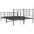 Cadru pat metalic cu tăblie de cap/picioare, negru, 135x190 cm GartenMobel Dekor