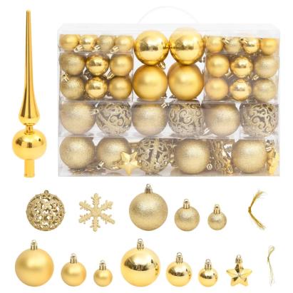 Set globuri de Crăciun 111 buc. auriu polistiren GartenMobel Dekor