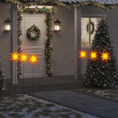 Lumini de Crăciun cu vârfuri LED 3 buc. galben 35 cm pliabil GartenMobel Dekor