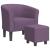 Fotoliu tip cuvă cu taburet, violet, material textil GartenMobel Dekor