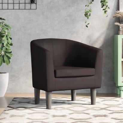 Fotoliu tip cuvă, maro, piele ecologică GartenMobel Dekor