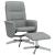 Scaun de relaxare cu taburet, gri deschis, textil GartenMobel Dekor