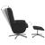 Scaun rabatabil cu taburet, negru, material textil GartenMobel Dekor