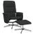 Scaun rabatabil cu taburet, negru, material textil GartenMobel Dekor