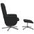 Scaun rabatabil cu taburet, negru, material textil GartenMobel Dekor